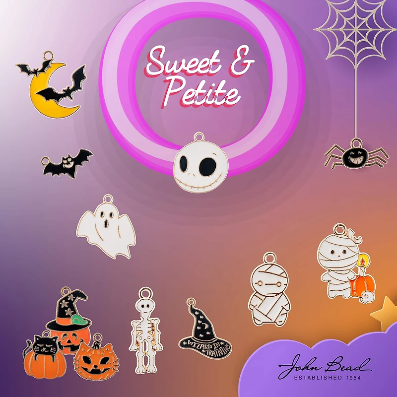 John Bead Sweet & Petite Halloween Small Bat Charms, 10ct.