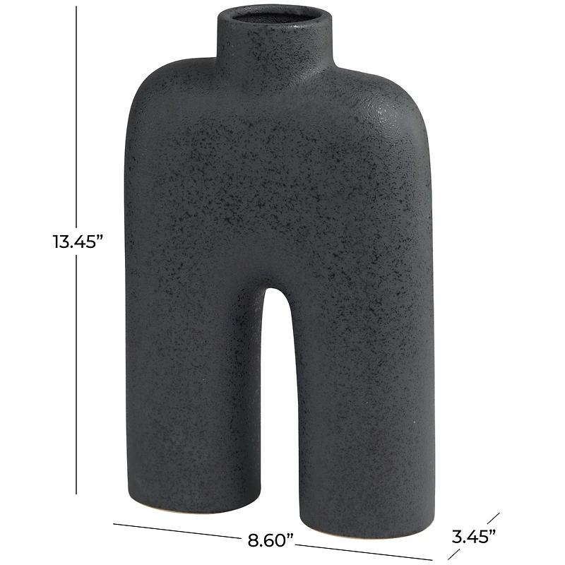 The Novogratz 13" Black Ceramic Arched Abstract Vase