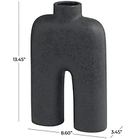 The Novogratz 13" Black Ceramic Arched Abstract Vase