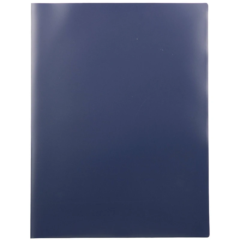 JAM Paper Navy Heavy Duty Plastic High 6-Pocket Folder, 2ct.