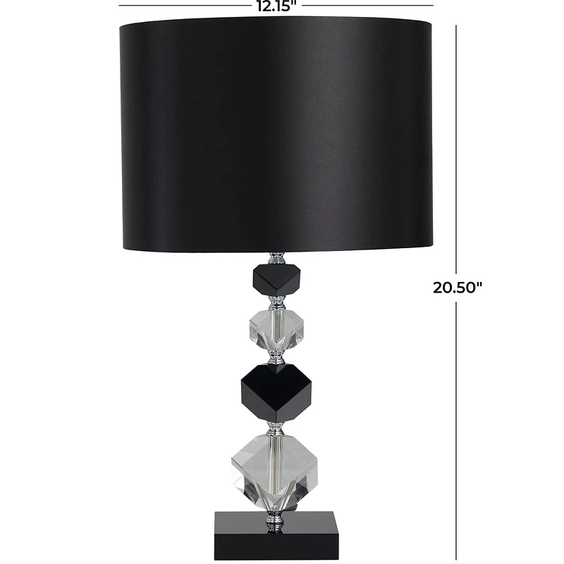 Clear & Black Crystal Geometric Diamond Inspired Table Lamp