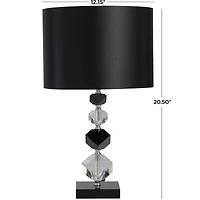 Clear & Black Crystal Geometric Diamond Inspired Table Lamp