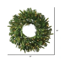 30" Battery Operated LED Lights Cashmere Pine Artificial Christmas Wreath