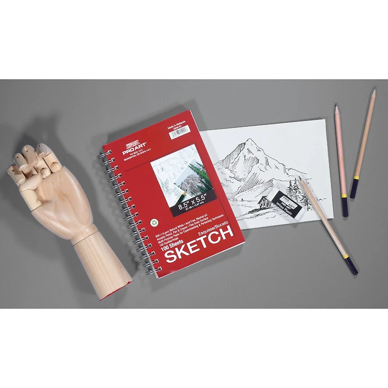 Pro Art® Side Wired Sketch Pad, 8.5" x 5.5"