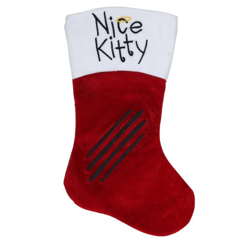 19" Embroidered "Nice Kitty" Christmas Stocking