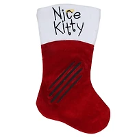 19" Embroidered "Nice Kitty" Christmas Stocking