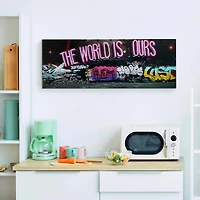The World is Ours Graffiti Glossy Wall Art