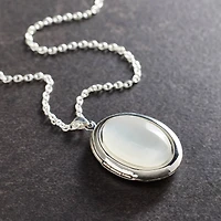 White & Rhodium Oval Locket by Bead Landing™