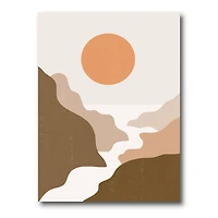 Designart - Lanscape With Full Moon In Terracotta Tones