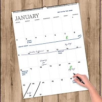 TF Publishing Undated Dry Erase Large Wired Hanging Vertical Wall Calendar