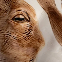 Hello Honey® 11" Brown & White Hand-Painted Decorative Stoneware Goat Vase