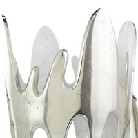 Silver Aluminum Melting Drip Vase Set