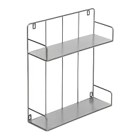 Honey Can Do Gray 2-Tier Metal Wall Shelf