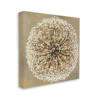Stupell Industries Abstract Dandelion Flower Full Bloom Brown White Canvas Wall Art