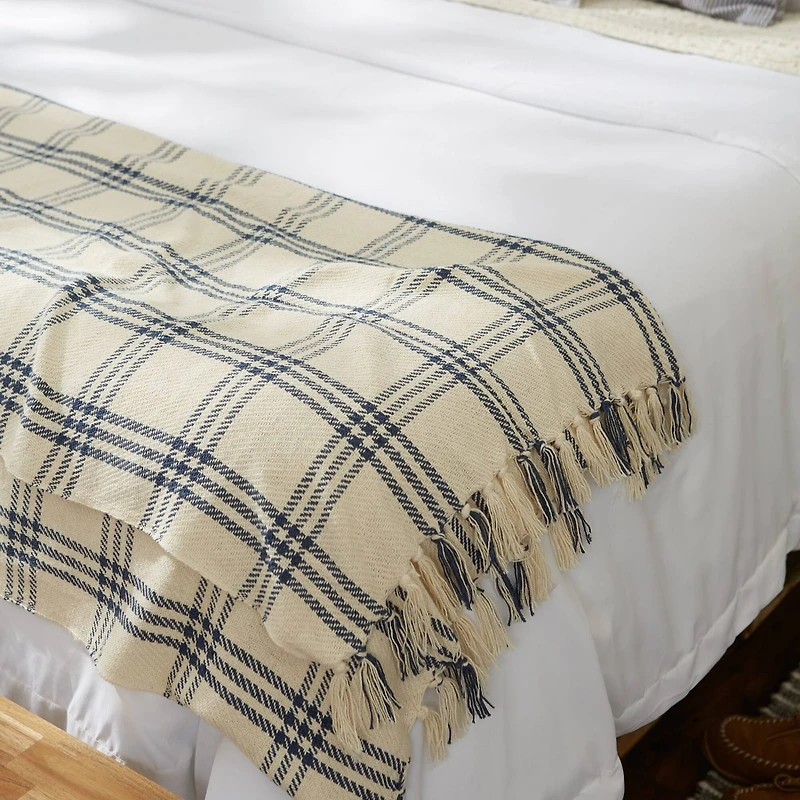 DII® French Blue Modern Farmhouse Plaid Throw