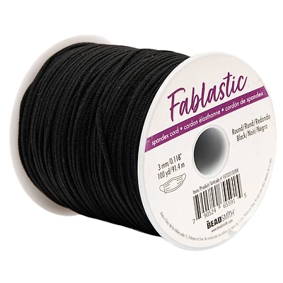 Beadsmith® Fablastic™ 3mm Black Round Spandex Cord