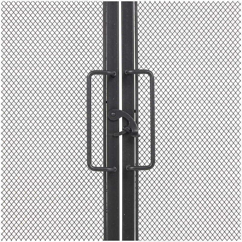 39" Black Metal Minimalistic Single Panel Fireplace Screen