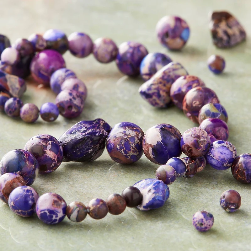 Dark Purple Jasper Semi-Precious Beads Value Pack by Bead Landing™