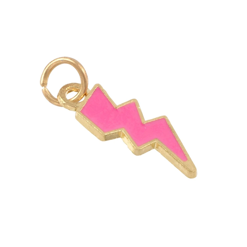Enamel & Gold Lightning Bolt Charms by Bead Landing™