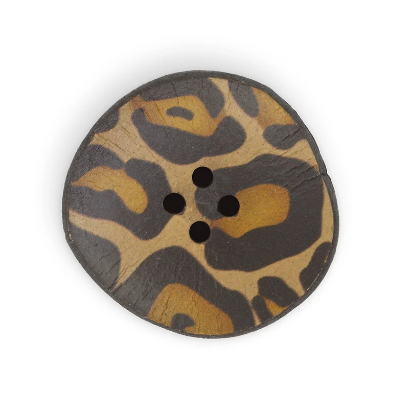 Dritz® 30mm Cheetah Recycled Leather Buttons, 3ct.