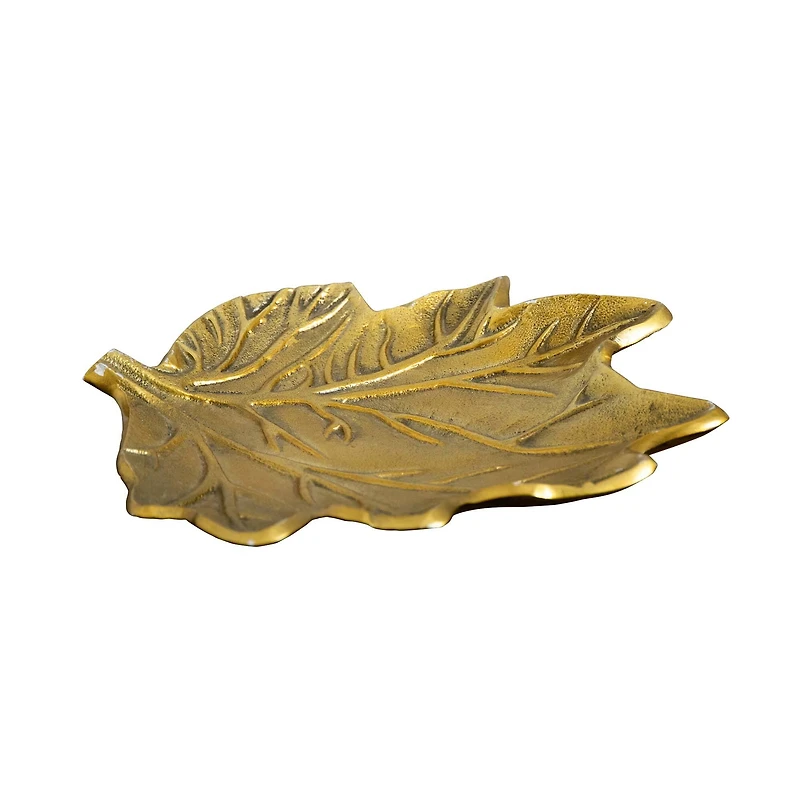 10" Gold Tree of Life Leaf Decorative Accent Tray
