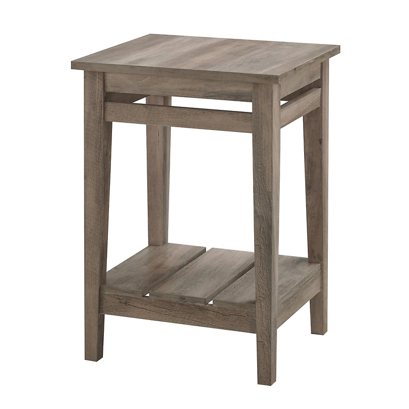 Walker Edison 18" Gray Wash Farmhouse Trim Side Table