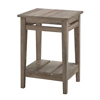 Walker Edison 18" Gray Wash Farmhouse Trim Side Table