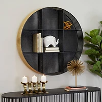 The Novogratz Black Modern Wall Shelf, 32" x 6" x 32"