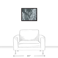 Neutral Painted Deer Black Framed Canvas Wall Art