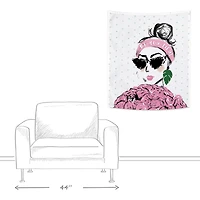 Fashion Girl Flowers Tapestry