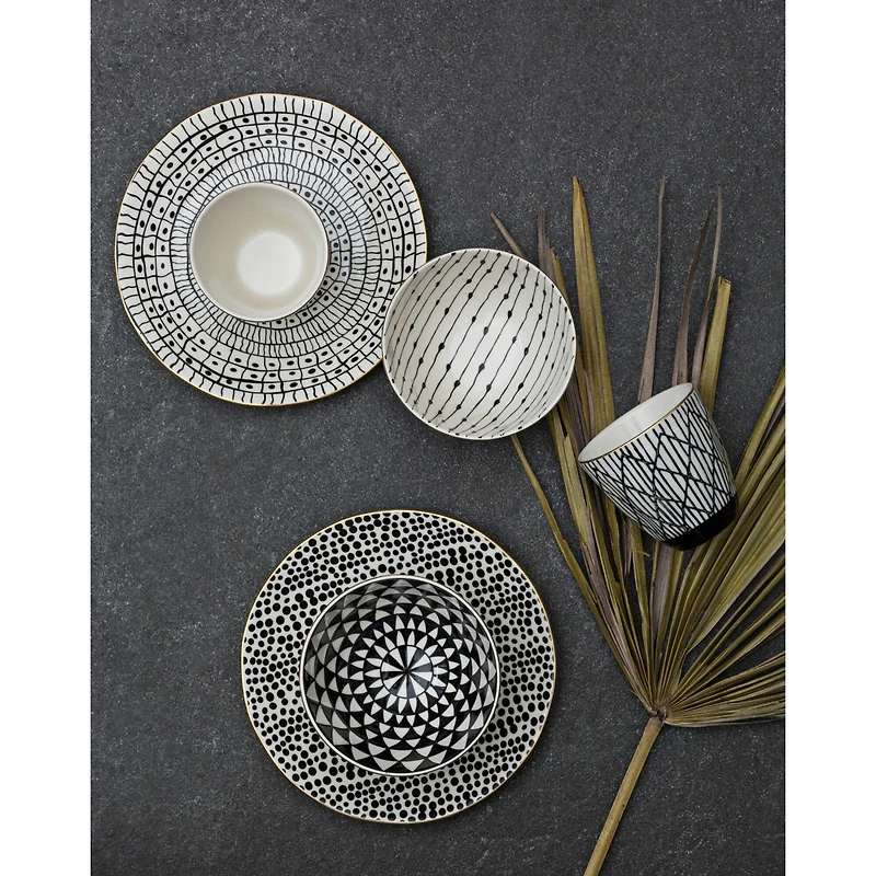 Hello Honey® 5" White & Black Patterned Bowl Set