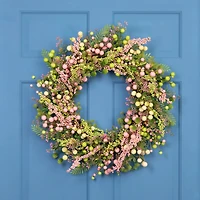 25" Pastel Berries & Olives Artificial Spring Wreath