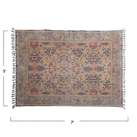 Hello Honey® Cotton Chenille Distressed Print Rug with Fringe