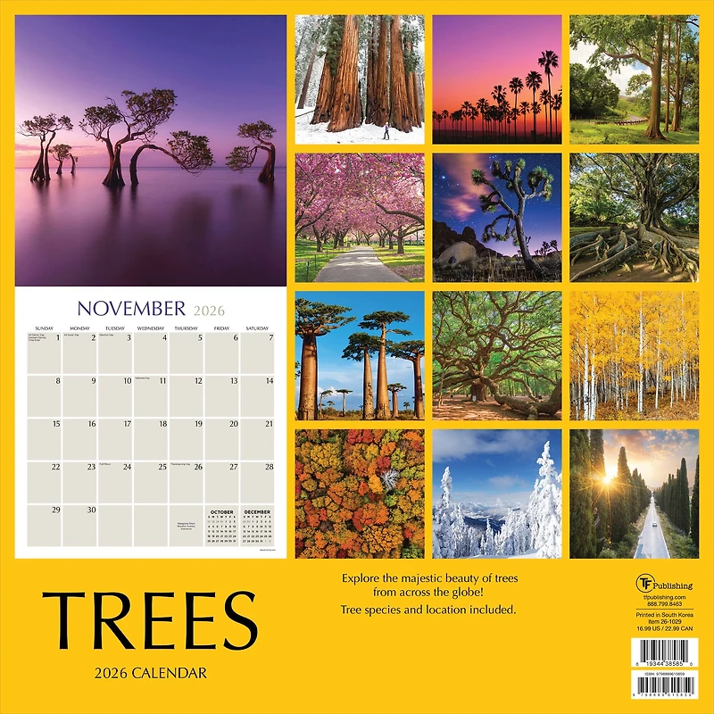 2026 Trees Wall Calendar