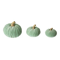 Glitzhome® Mint Green Velvet Pumpkins Set