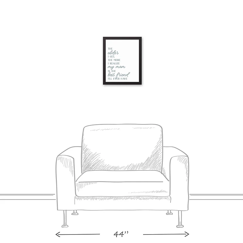 My Mom is My Best Friend Black Framed Canvas Art