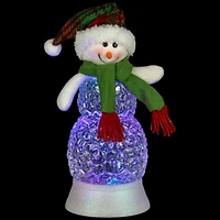 LED Lighted Acrylic Snowman Christmas Snow Globe - 11"
