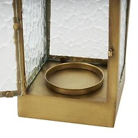 18" Gold Metal Arched Candle Lantern with Top Handle