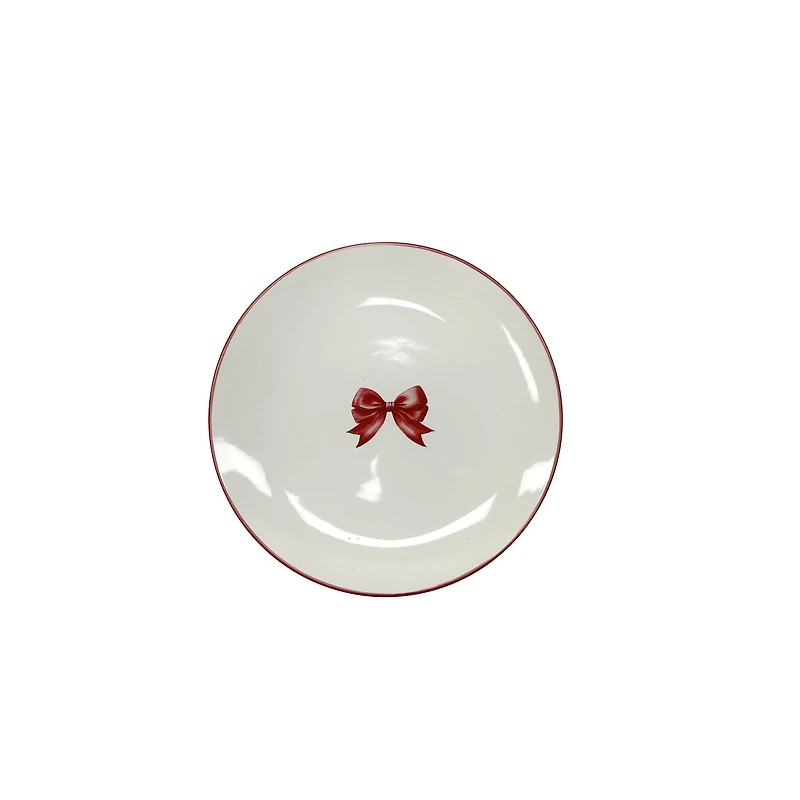 6" Red Bow Ceramic Plate by Makery™