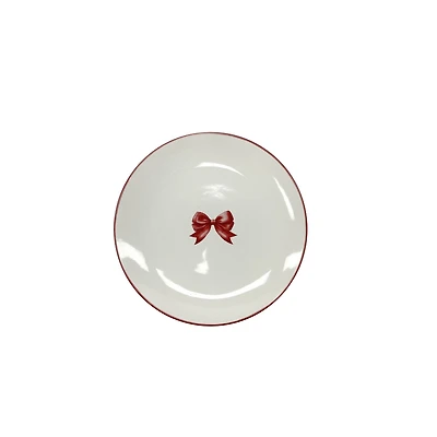 6" Red Bow Ceramic Plate by Makery™