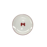 6" Red Bow Ceramic Plate by Makery™