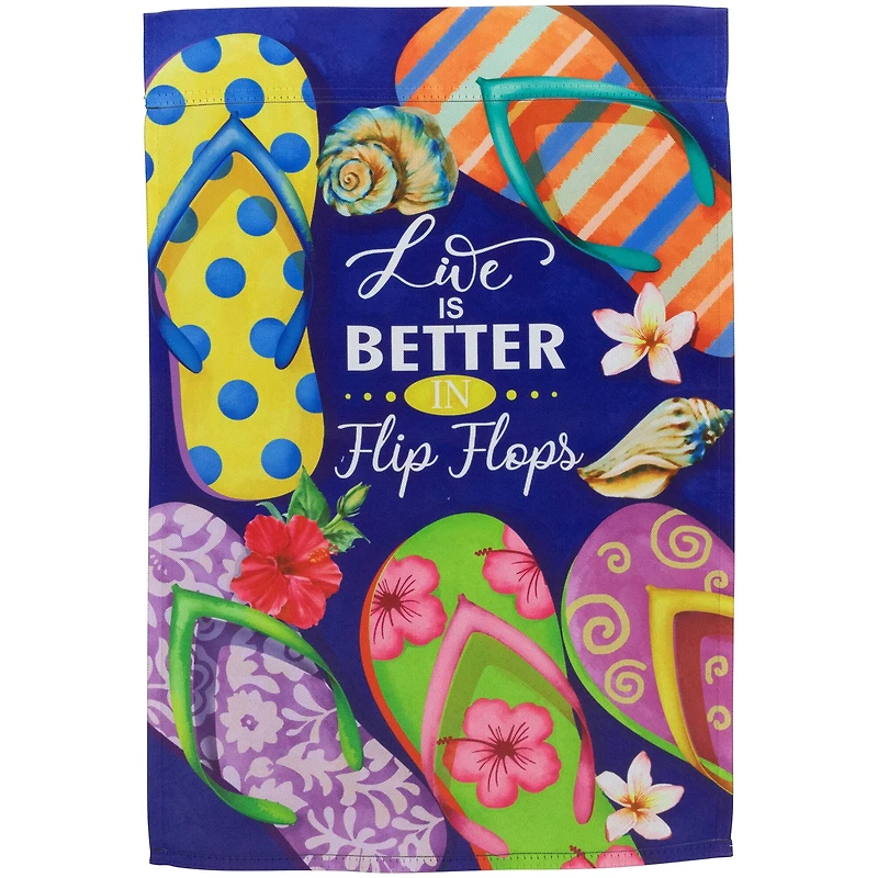 18" Life is Better in Flip Flops Outdoor Summer Garden Flag