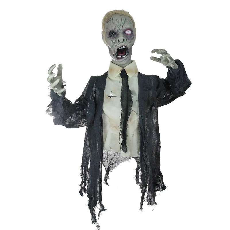 19" Lighted & Animated Groundbreaking Zombie Halloween Decoration