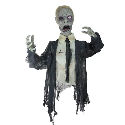 19" Lighted & Animated Groundbreaking Zombie Halloween Decoration