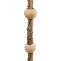 Hello Honey® 7.5" Hanging Stoneware Planter with Wood Beaded Rope
