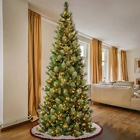9ft. Pre-Lit Charleston Pine Slim Artificial Christmas Tree, Clear Lights