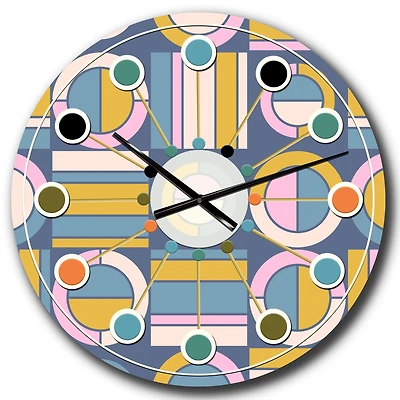 Designart 'Retro Circular Design I Mid-Century Modern Wall Clock