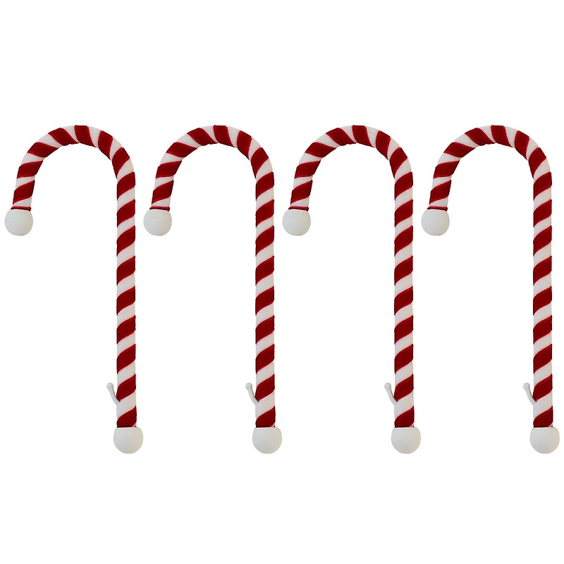 Haute Decor Velvet Candy Cane Stocking Holders, 4ct.