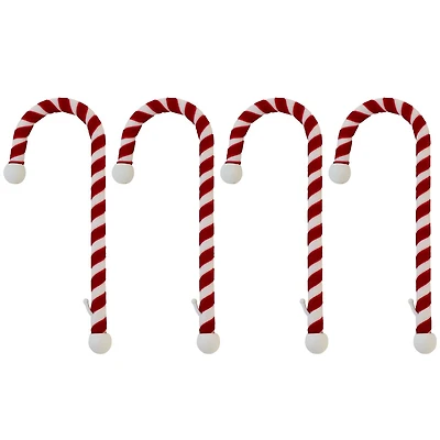 Haute Decor Velvet Candy Cane Stocking Holders, 4ct.