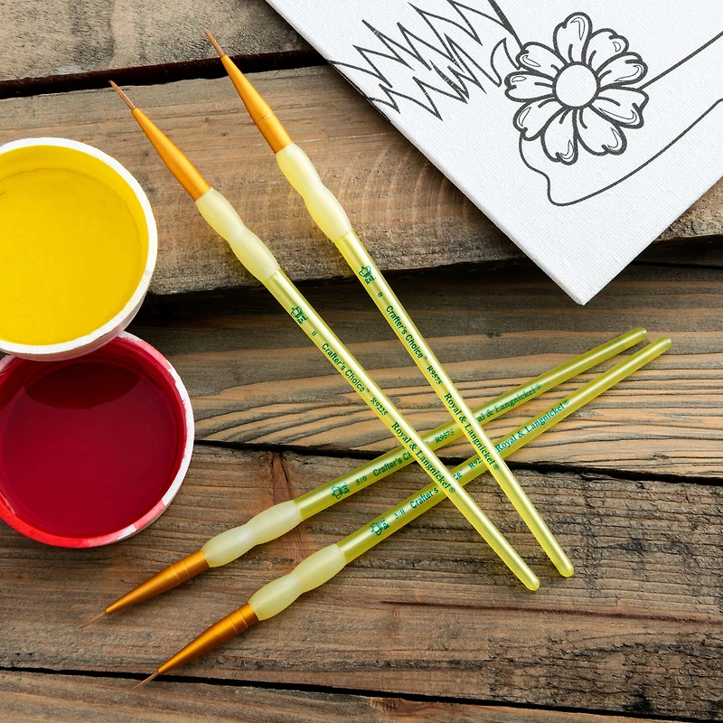 Royal & Langnickel® Crafter's Choice™ Sable Hair Yellow 4 Piece Value Brush Set